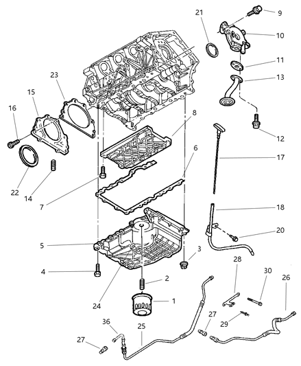 1999 Chrysler LHS Engine Oiling Diagram 1