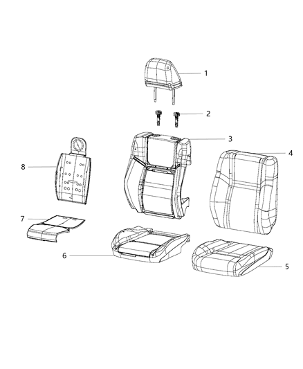 2015 Dodge Charger Front Seat Cushion Cover Diagram for 5XZ32LV5AA