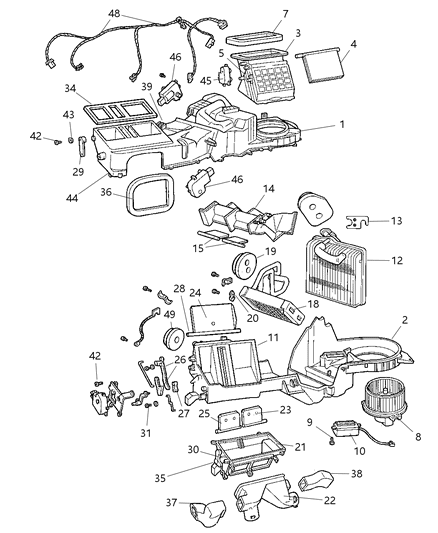 2004 Jeep Grand Cherokee HVAC With Manual Control Diagram