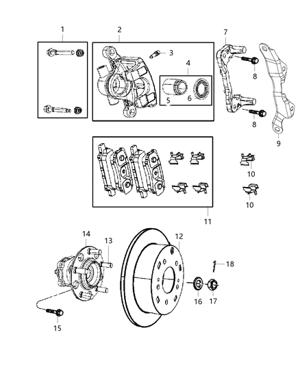 2017 Jeep Patriot Brake Hub And Bearing Diagram for 5105770AF