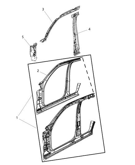 2008 Jeep Liberty Panel-Body Side Aperture Front Diagram for 68030738AA