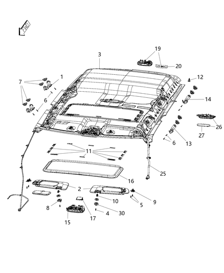 2014 Jeep Patriot Visor Diagram for YD98HDAAA