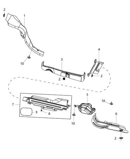 2015 Chrysler Town & Country Exhaust System Heat Shield Diagram