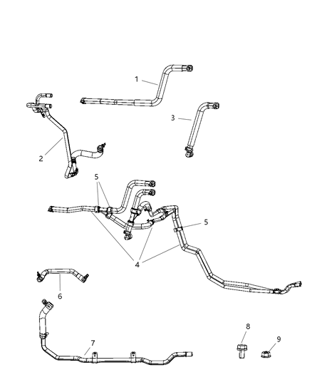 2011 Chrysler Town & Country Hose-Heater Return Diagram for 5058725AD