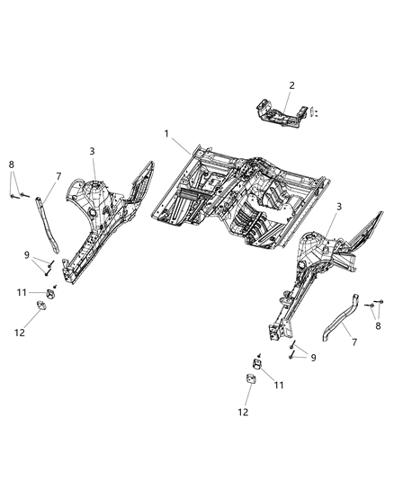 2016 Jeep Grand Cherokee Front Floor Pan Diagram