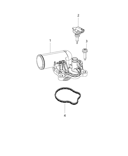 2016 Jeep Grand Cherokee Thermostat & Related Parts Diagram 3