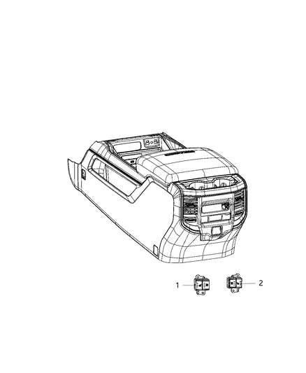 2020 Ram 1500 Switches - Console Diagram 1