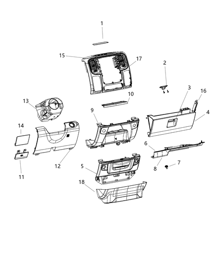 2018 Ram 2500 Panel-Instrument Panel Diagram for 1WZ91TX7AB