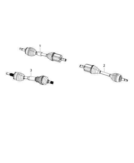 2014 Jeep Cherokee Shafts, Axle Diagram 1