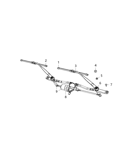 2018 Jeep Wrangler Arm-Front WIPER Diagram for 68382427AA