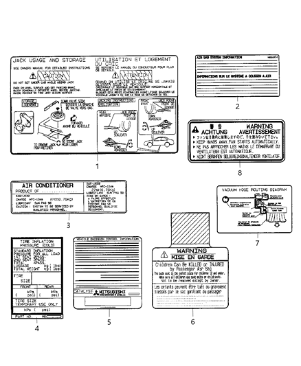 2003 Chrysler Sebring Label-Emission Diagram for MR988651