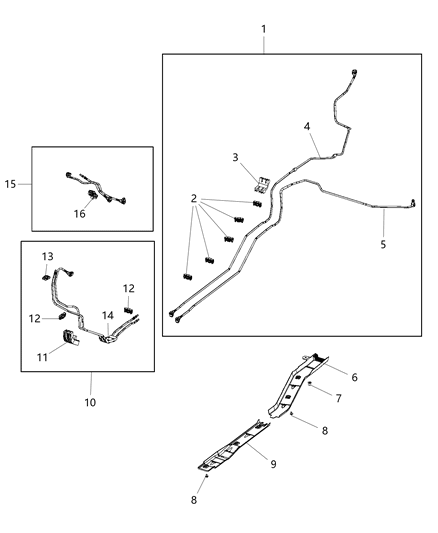 2021 Jeep Compass Fuel Lines/Tubes And Related Parts Diagram