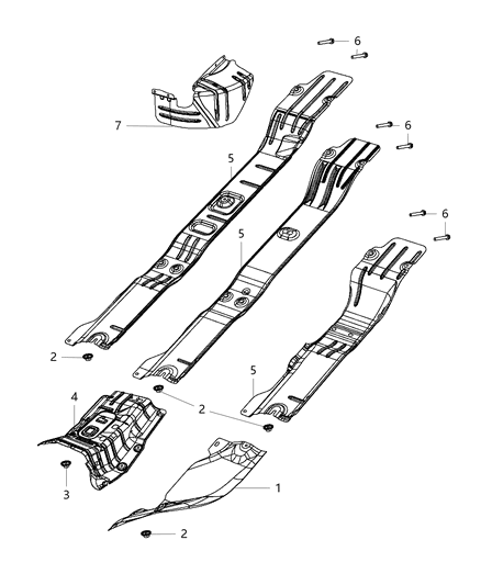 2011 Ram 3500 Pickup Exhaust System Heat Shield Diagram