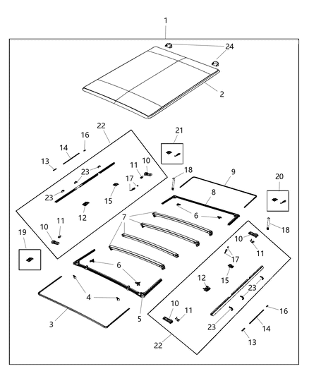 2019 Ram 1500 New Style Tonneau Cover Diagram