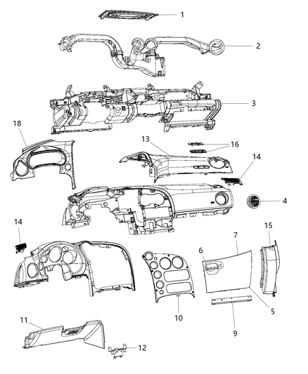 2015 Dodge Viper Cover-Steering Column Opening Diagram for 5SE34DX9AA