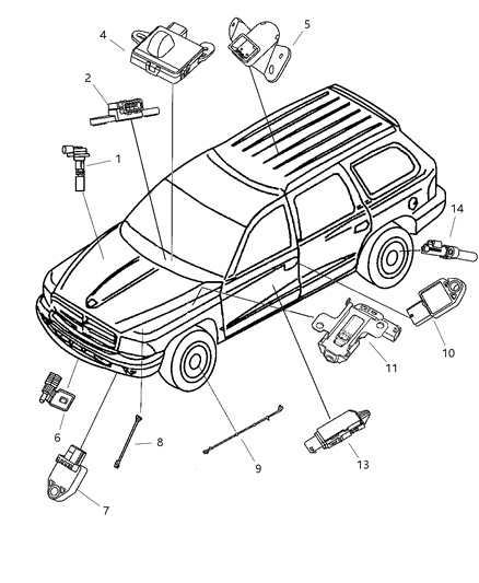 2004 Dodge Durango Sensor-Wheel Speed Diagram for 56028668AA