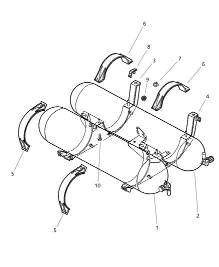 2001 Dodge Ram Wagon Cylinder-Compressed Natural Gas Diagram for 53015145AB