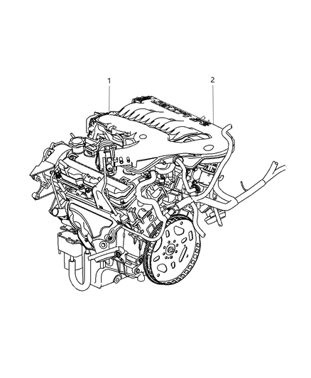 2009 Dodge Challenger Engine Assembly & Service Diagram 1