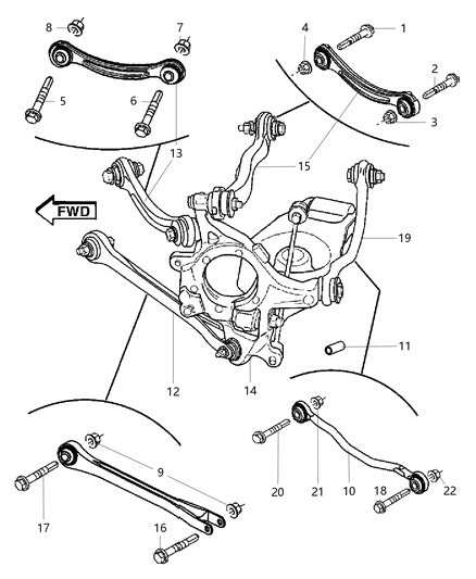 2008 Dodge Challenger Suspension - Rear Diagram