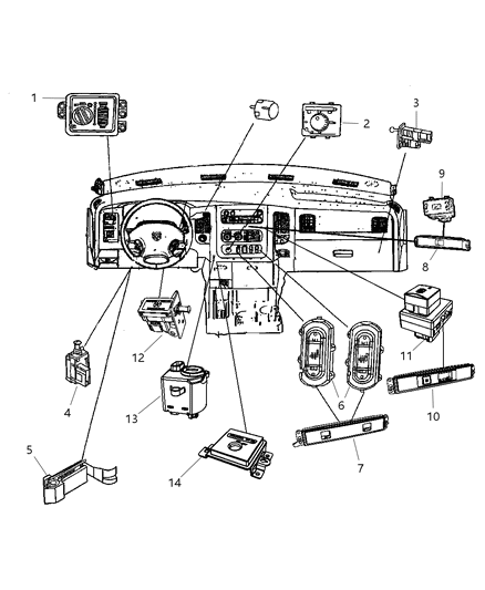 2008 Dodge Ram 5500 Switches Instrument Panel Diagram