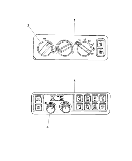 1997 Chrysler LHS Controls, Air Conditioner And Heater Diagram