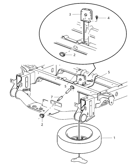 2011 Ram 3500 Pickup Spare Tire Stowage Diagram