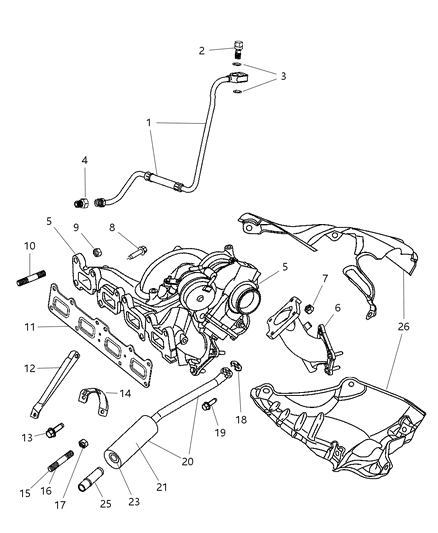 2005 Dodge Neon Intake & Exhaust Manifold Diagram 2
