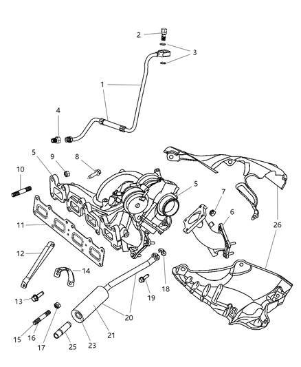 2005 Dodge Neon Gasket Diagram for 5045039AA