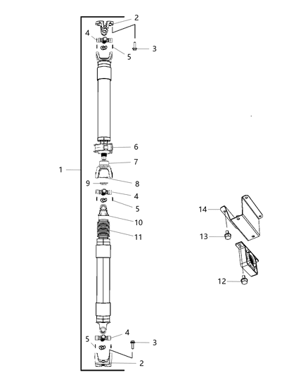 2018 Ram 4500 Bracket-Drive Shaft Center Bearing Diagram for 68194840AB