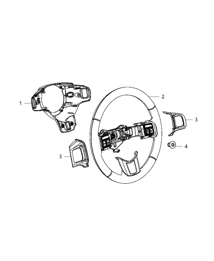 2012 Chrysler 300 Cover-Steering Wheel Back Diagram for 5NA42DX9AA