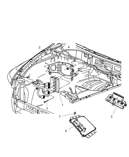 2011 Ram 1500 Engine Control Module/Ecu/Ecm/Pcm Diagram for 5150581AC