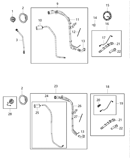 2018 Jeep Wrangler Fuel Tank Filler Tube Diagram