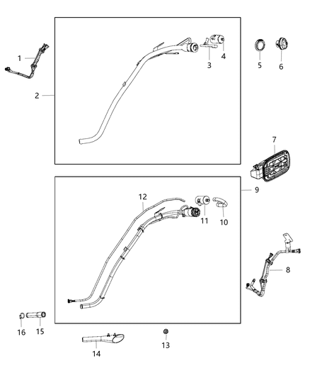 2014 Jeep Grand Cherokee Hose-Fuel Filler Diagram for 4578882AB