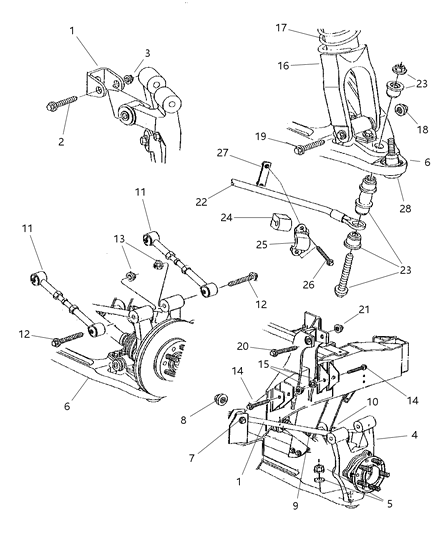 2001 Chrysler Prowler Suspension - Rear Diagram