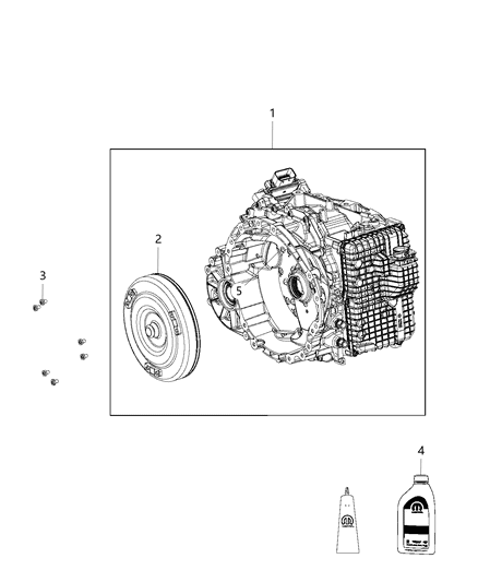 2019 Jeep Cherokee Trans Kit-With Torque Converter Diagram for 68320971AA