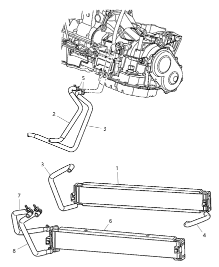 2002 Chrysler PT Cruiser Hose-Transmission Oil Outlet Diagram for 5086550AA