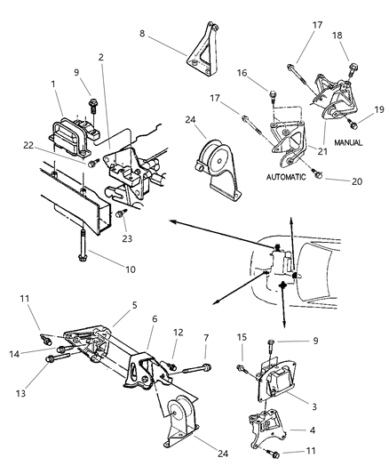 1997 Chrysler Sebring Engine Mounts Diagram 2