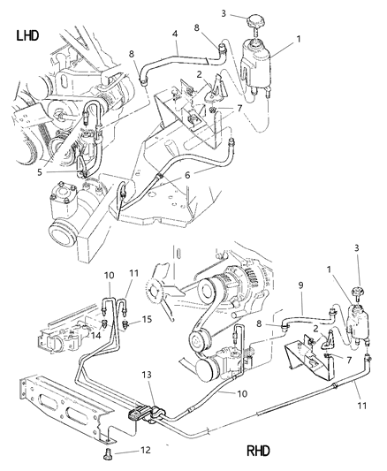 1998 Jeep Cherokee Bracket Power Steering Res Diagram for 52087766