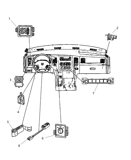 2009 Dodge Ram 1500 Switch-Instrument Panel Diagram for 68026182AB