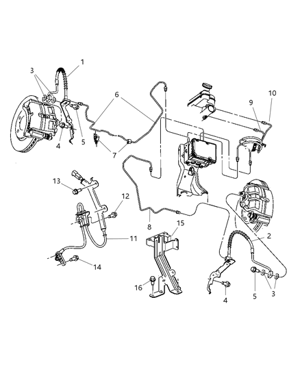 2005 Chrysler Town & Country Line-Brake Diagram for 4721327AB