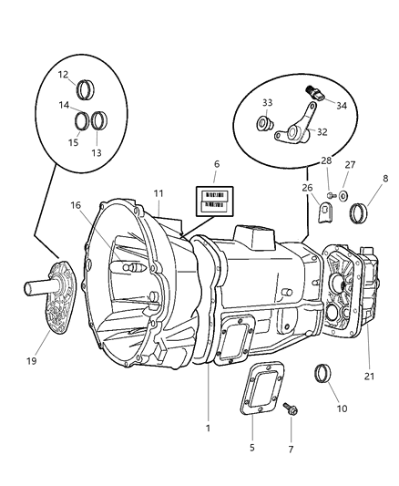 2003 Dodge Ram 2500 Case And Extension & Related Parts Diagram 3