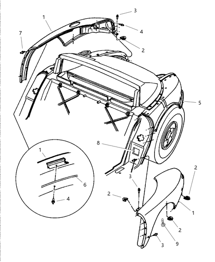 1997 Dodge Viper Panel-Quarter Diagram for 4848232AB