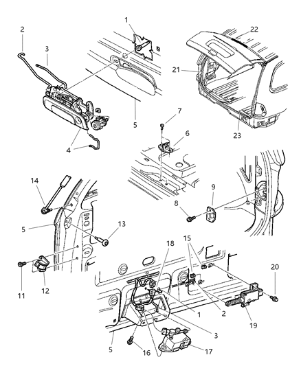 1999 Chrysler Town & Country Liftgate Attachments Diagram