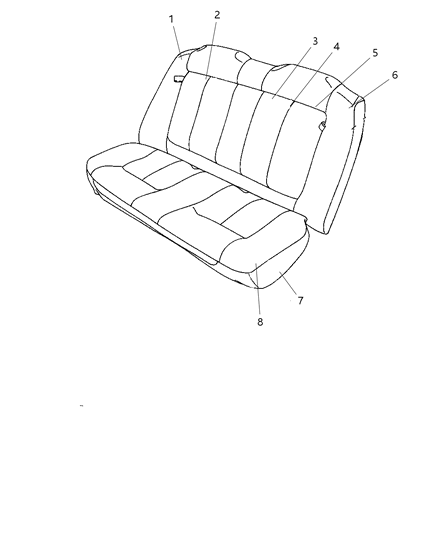 2003 Dodge Neon Rear Seat Cushion Cover Diagram for XL401DVAA