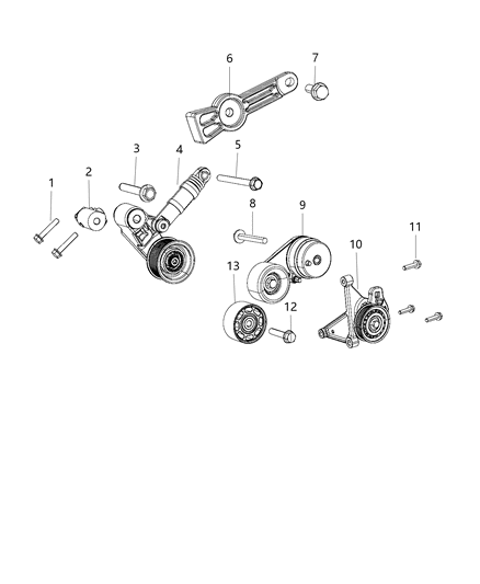 2019 Ram 1500 New Style Pulley & Related Parts Diagram 1