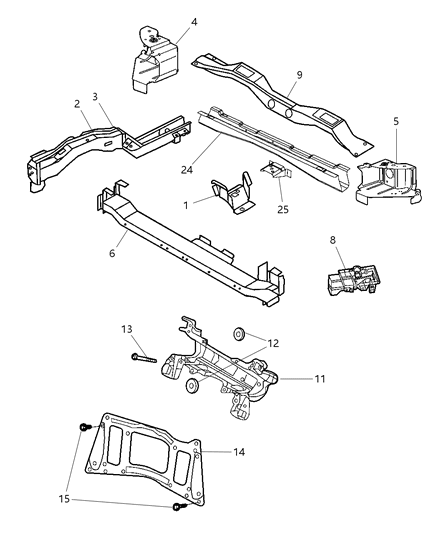 2002 Dodge Grand Caravan Frame, Front Diagram