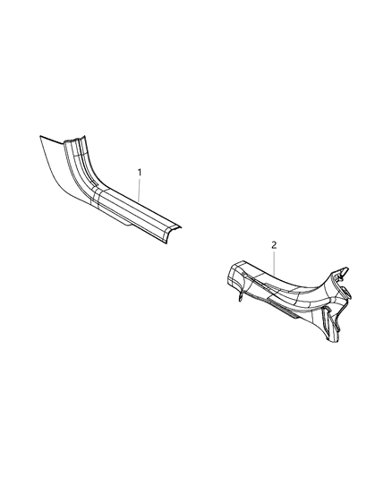 2020 Dodge Charger Cowl Side Panel & Scuff Plates Diagram