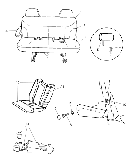 2007 Dodge Grand Caravan Second Seat - Bench Diagram 6