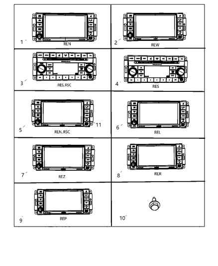 2009 Chrysler Town & Country Radio-AM/FM/DVD/HDD/MP3/REAR Camera Diagram for 5064243AF