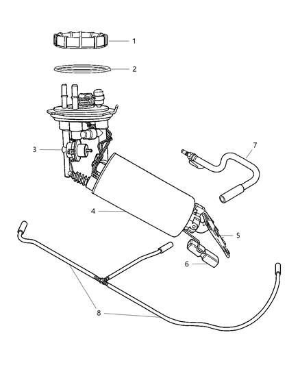 2004 Dodge Neon Fuel Pump Module Assembly Diagram for 5101795AA